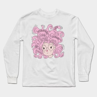 Curly Pink Hair Long Sleeve T-Shirt